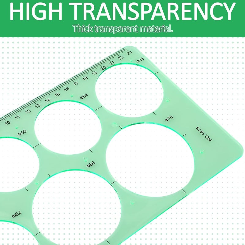 ForraFun 5 Pack Circle Template Circle Round Stencil Templates for Drafting Drawing Stencils Drafting Tools for Office and School Building Formwork Drawings Templates, Large and Small Size - Image 3